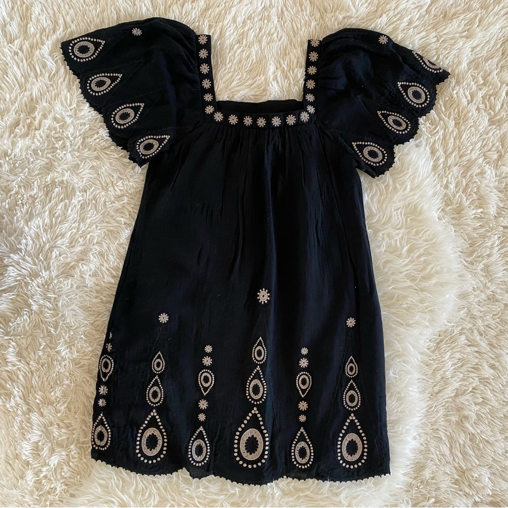 BCBGMaxAzria Bohemian Style Black Embroidered Dress, size 06